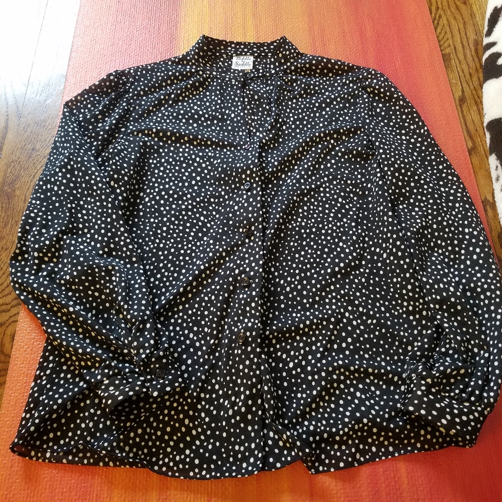 Vintage Paddle and Saddle USA made polka dot button up